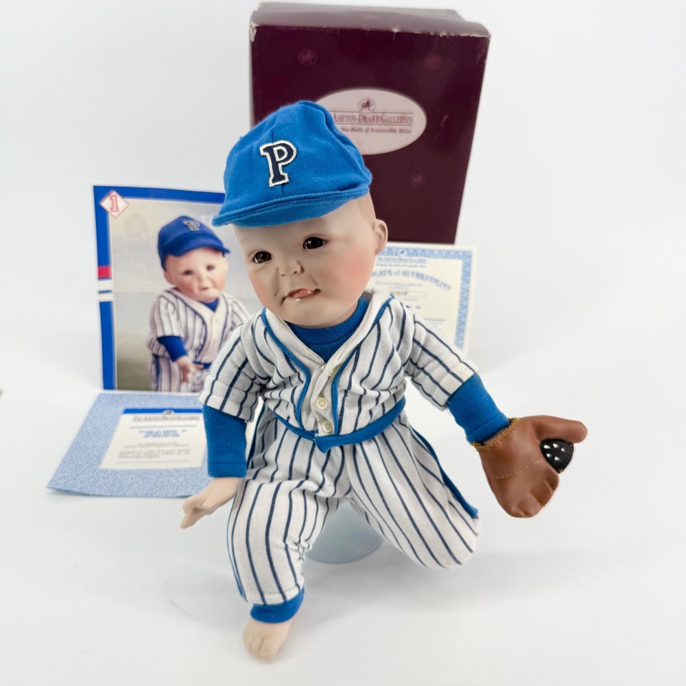 Ashton Drake Yolanda Bello Paul Baseball Porcelain Doll Precious Playmates Box - Picture 1 of 4